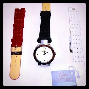 Lacoste watch with 3 interchangeable leather bands